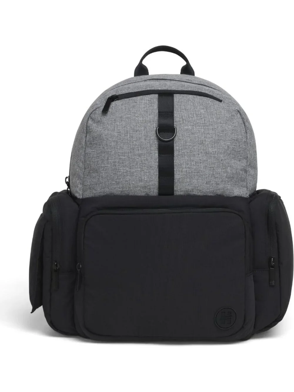 Unisex Adult Diaper Backpack, Stylish Dark Grey & Black, Convenient Day Pack